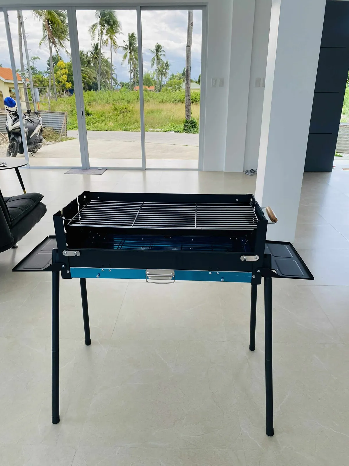 Outdoor grill for guests